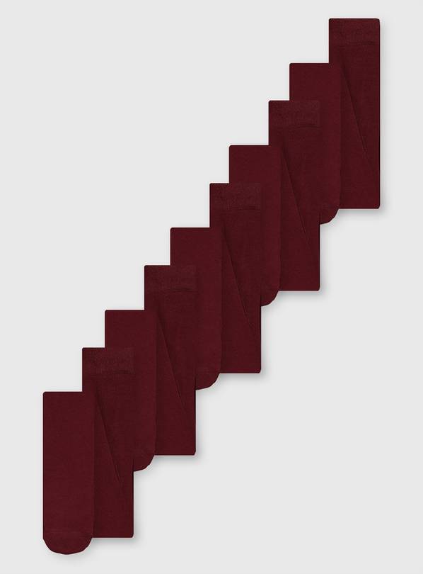Burgundy Supersoft Tights 5 Pack - 3-4 years
